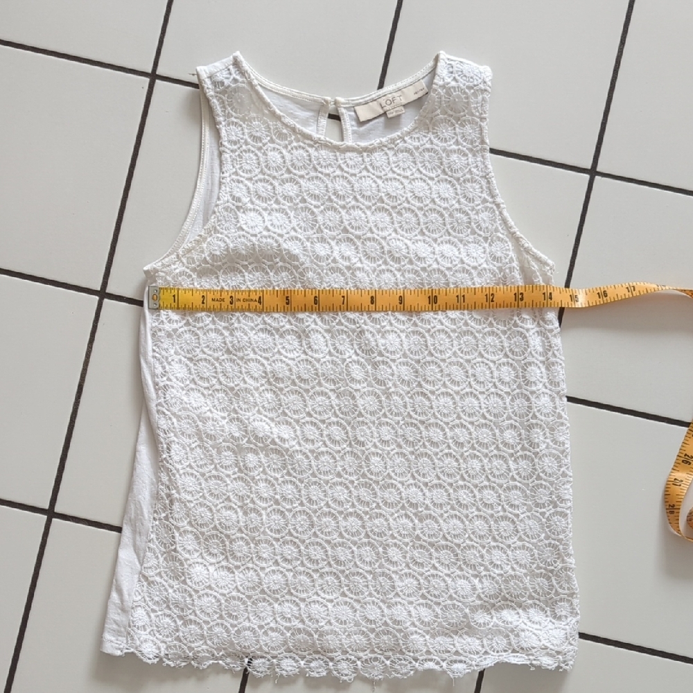 LOFT Lace Cotton Sleeveless Top XXSP